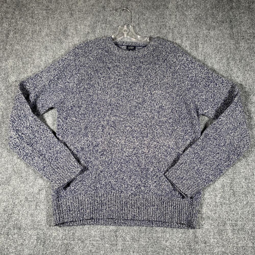 J.Crew Sweater Mens Medium Blue Lambswool Crewneck Knit Pullover 31899